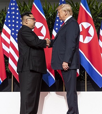 Denuclearisation: Kim and Trump shake hands