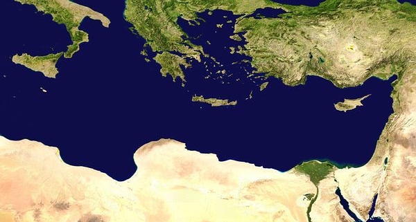 Satellite Image of the Mediterranean Sea